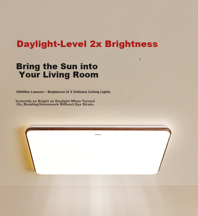 ARROW Arrow Pure Light Eye Protection Ceiling Light Living Room Main Light Smart Walnut Bedroom Lamp Lighting Set 9