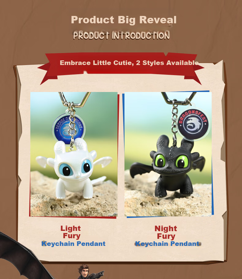POTDEMIEL Official How to Train Your Dragon Toothless Light Fury Wing-Flapping Glowing Backpack Pendant Birthday Couple Keychain 4