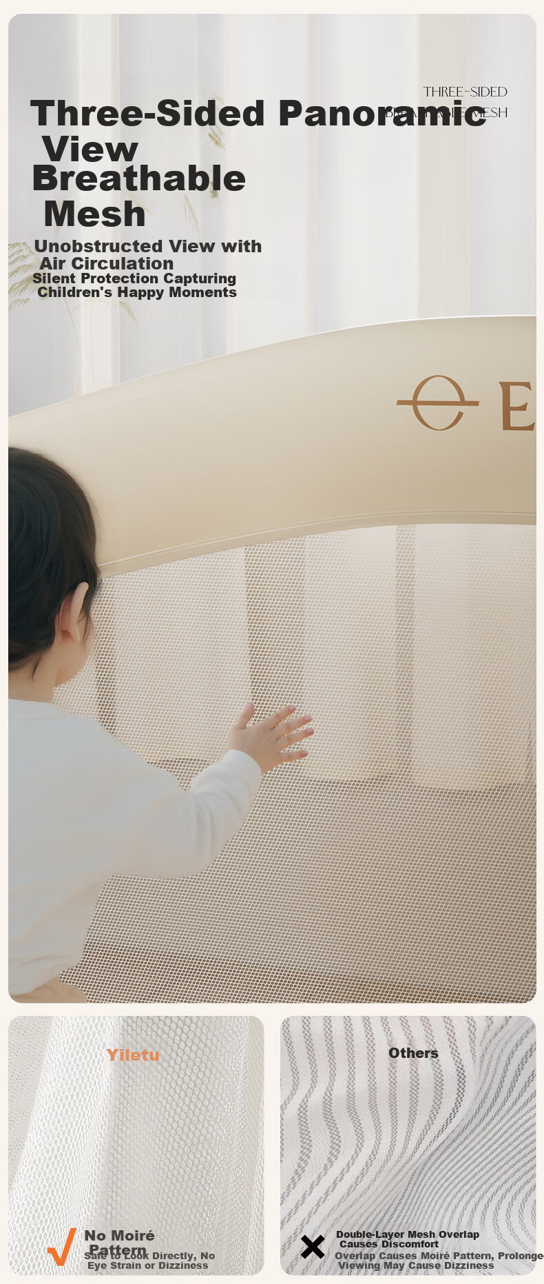 Elittile Baby Splicing Bed Adult Sleep Seamless Connection Multifunctional Folding Mobile Children's Baby Bed M4200x80cm 12