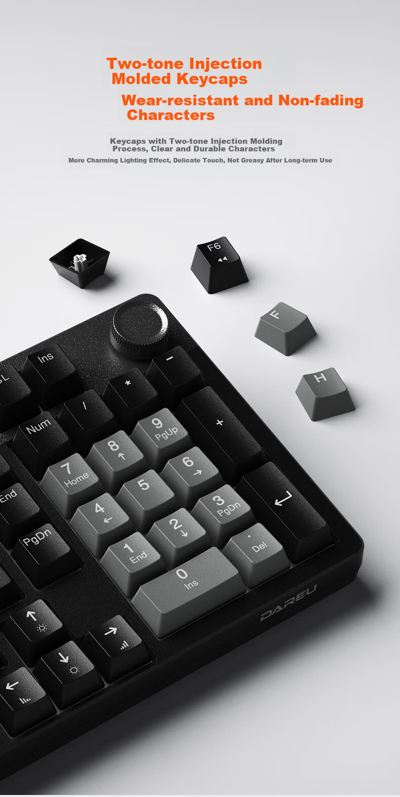 DAREU EK815Pro Wired Keyboard 2026 Edition - Wired Connection - Black Grey - Dream Encounter HiFi Switch - Non-Silent - 100 Keys 7
