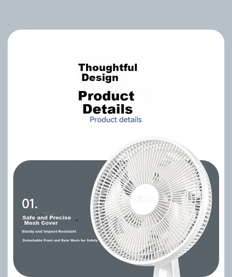 Wahson Electric Fan/Table Fan/Home Office High Airflow Low Noise Fan FT-A1208A 11