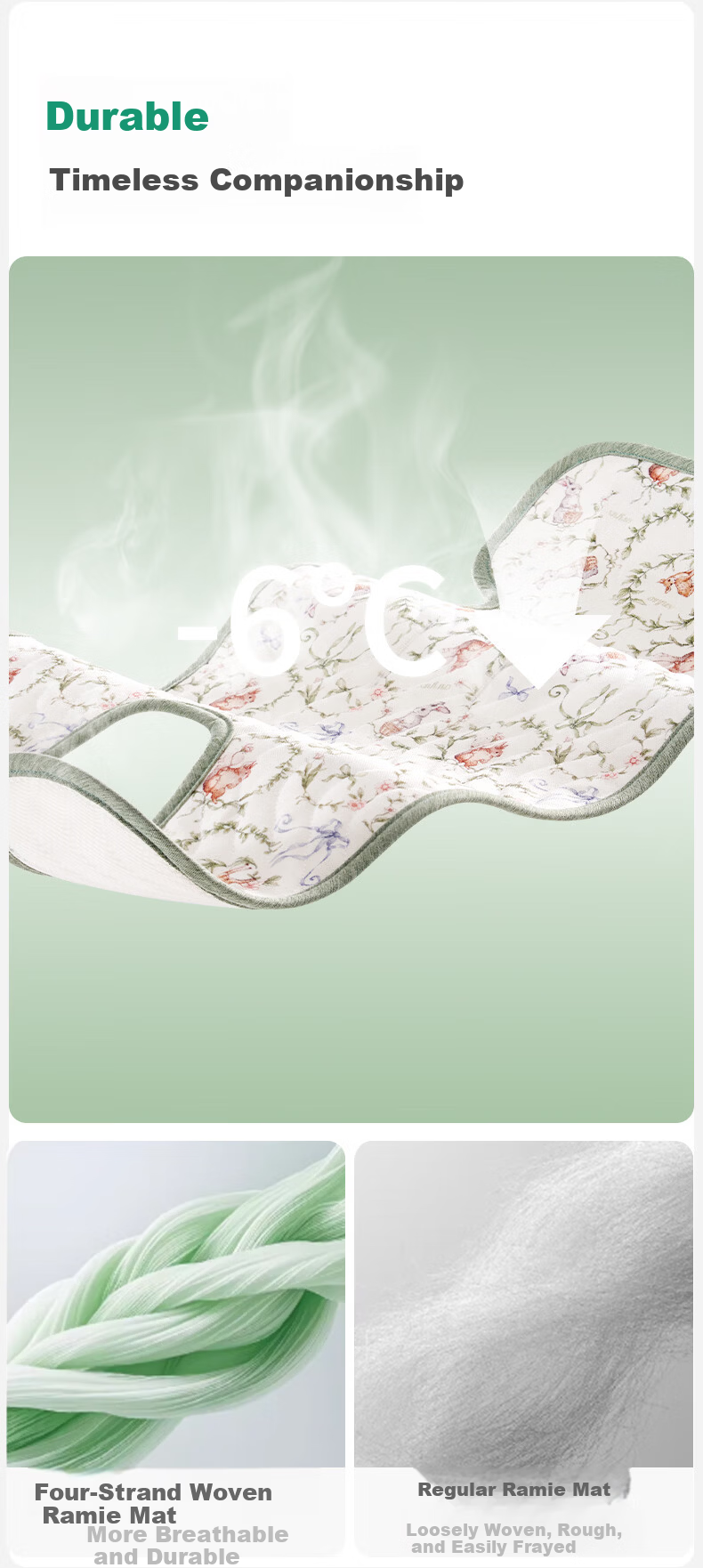 OUYUN Baby Stroller Ramie Cooling Mat Ice Pad Safety Seat Cushion High Landscape Baby Stroller Accessory 72x33 12