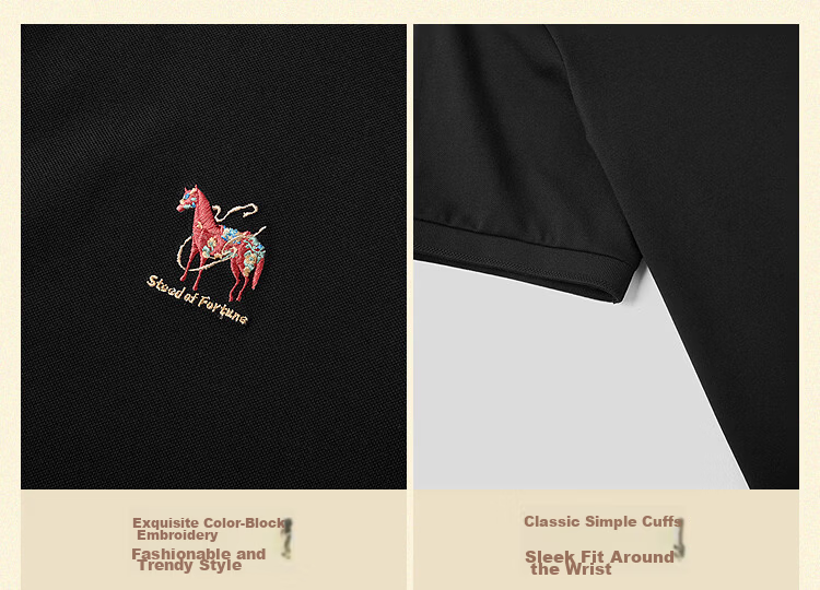 HLA Hailan Home Men's Polo Shirt 2026 New Year Dunhuang Series Cool Embroidered Short Sleeve Summer 4