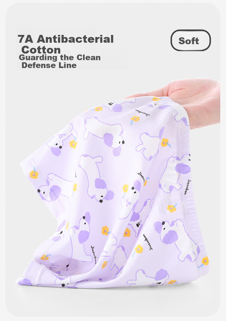 Jiusuiban 95% Long-Staple Cotton Girls' Underwear 3-15 Years 7A Antibacterial Silk Gusset Boxer Shorts Cartoon A-Class 5