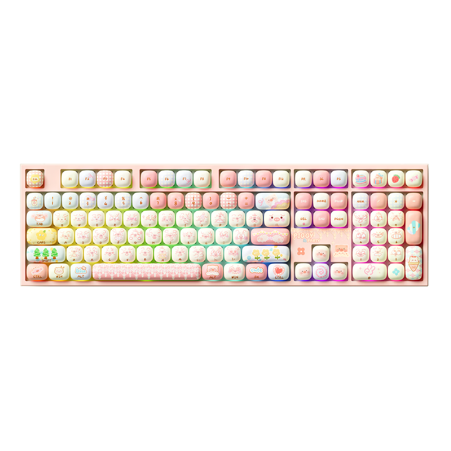 AKKO 5108 V5 Piggy Party 108-Key Wireless Mechanical Keyboard Cute High-Value Girls Typing Office Three-Mode Bluetooth Wired Dual 8K Gaming Keyboard