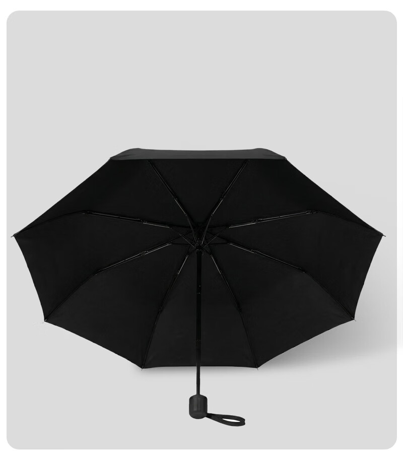 YUHANG 8-Rib Manual Black Sunshade Umbrella UV Protection Rain Umbrella for Students JD Self-Operated 9