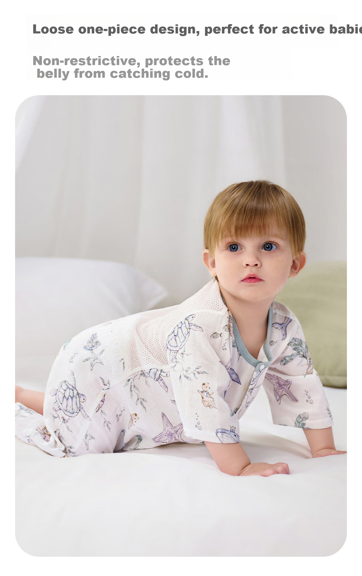 JOYNCLEON Newborn Baby Summer Lightweight Mesh Romper Full Moon Baby Bamboo Cotton Breathable Crawling Suit Jlt204880 11