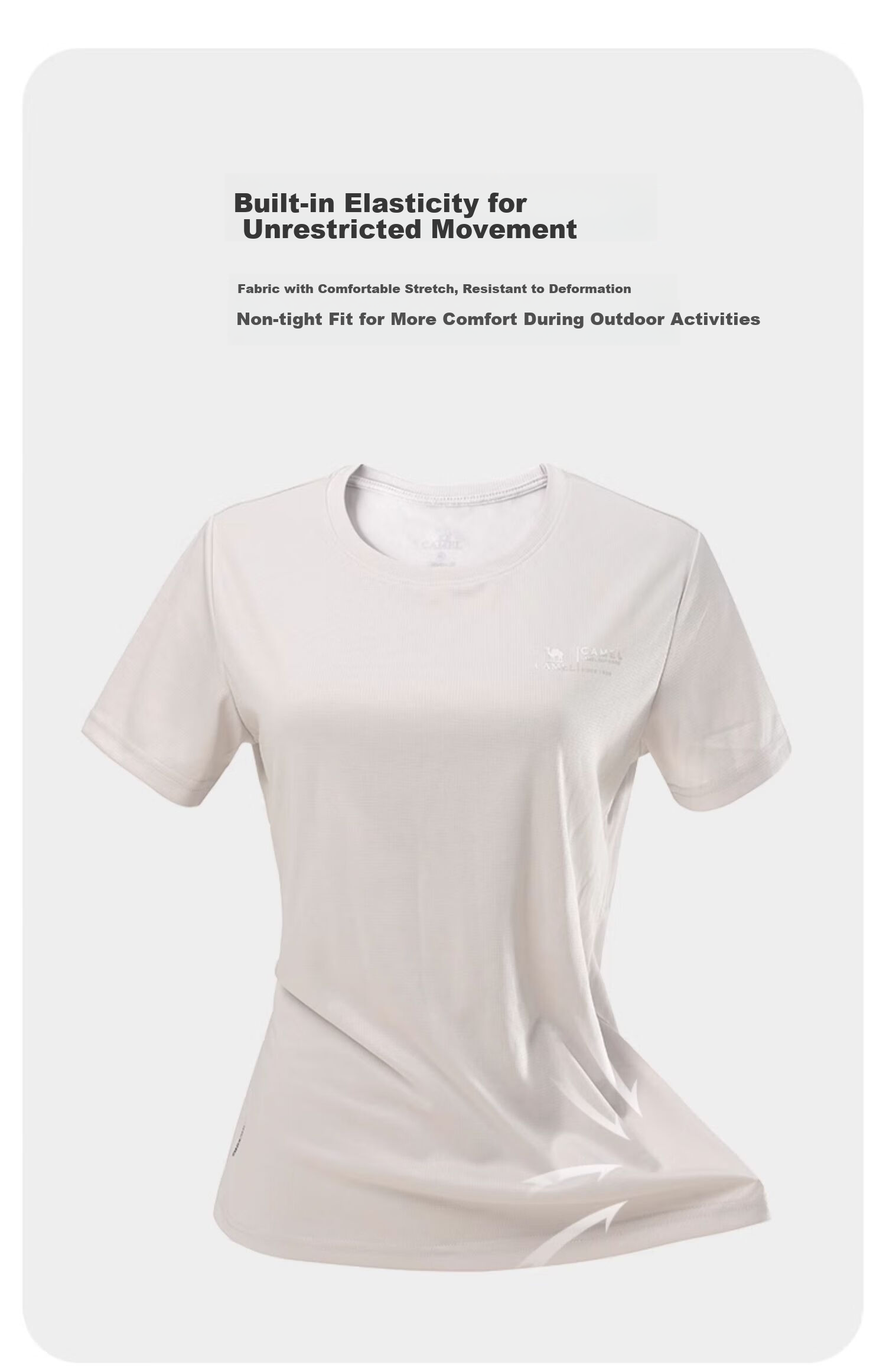 CAMEL Outdoor Quick-Dry T-Shirt Men Honeycomb Mesh Breathable Top Simple Sports Crew Neck Short Sleeve Women A24BZ00003 8
