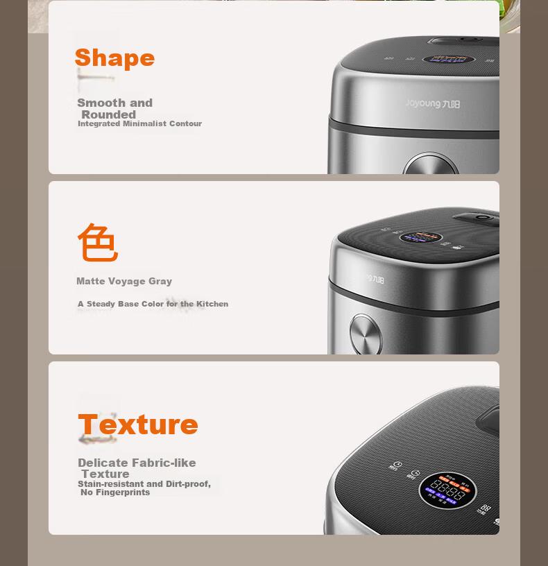 Joyoung New Household Rice Cooker 3L Multi-Functional 316L Stainless Steel Inner Pot Non-Coated Smart Micro-Pressure Steaming and Cooking Rice Cooker 2-4 People Air-Cooled Model 30N1 23