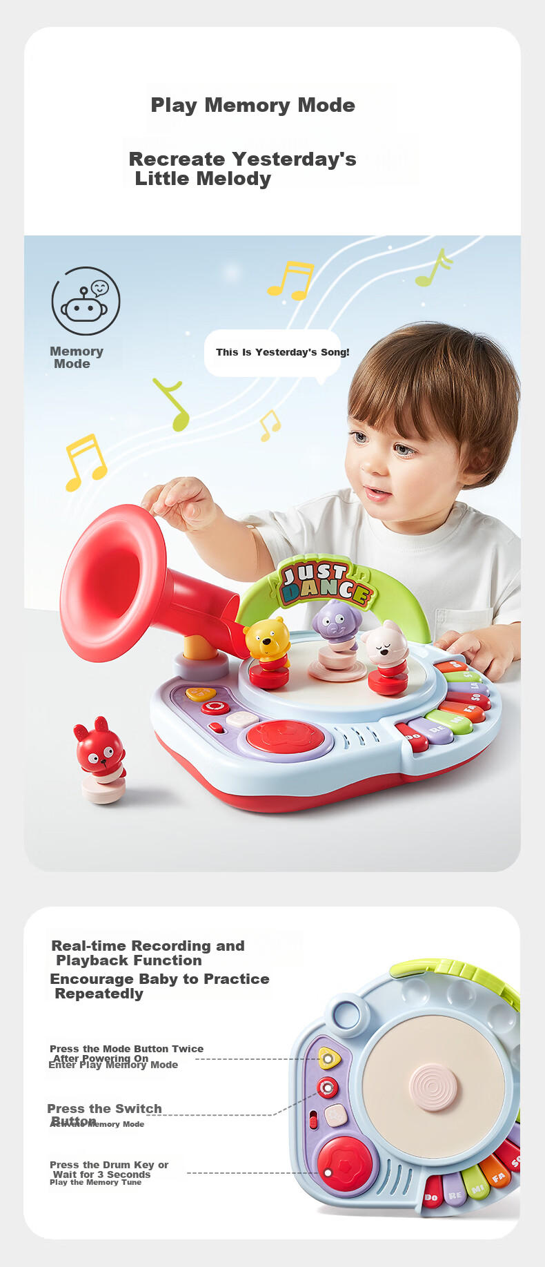 Babycare Early Education Music Toy Animal Symphony Baby Educational Enlightenment Exercise Children's Children's Day Gift for Boys and Girls 3