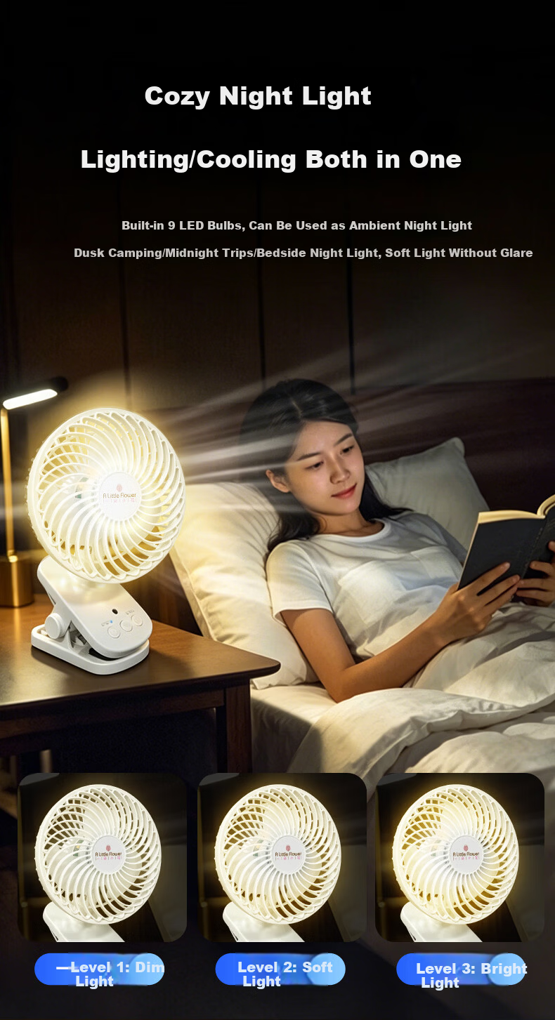 ALittleFlower Desktop Mini Fan 2026 New Dormitory Quiet Long-Lasting Desktop Fan 14