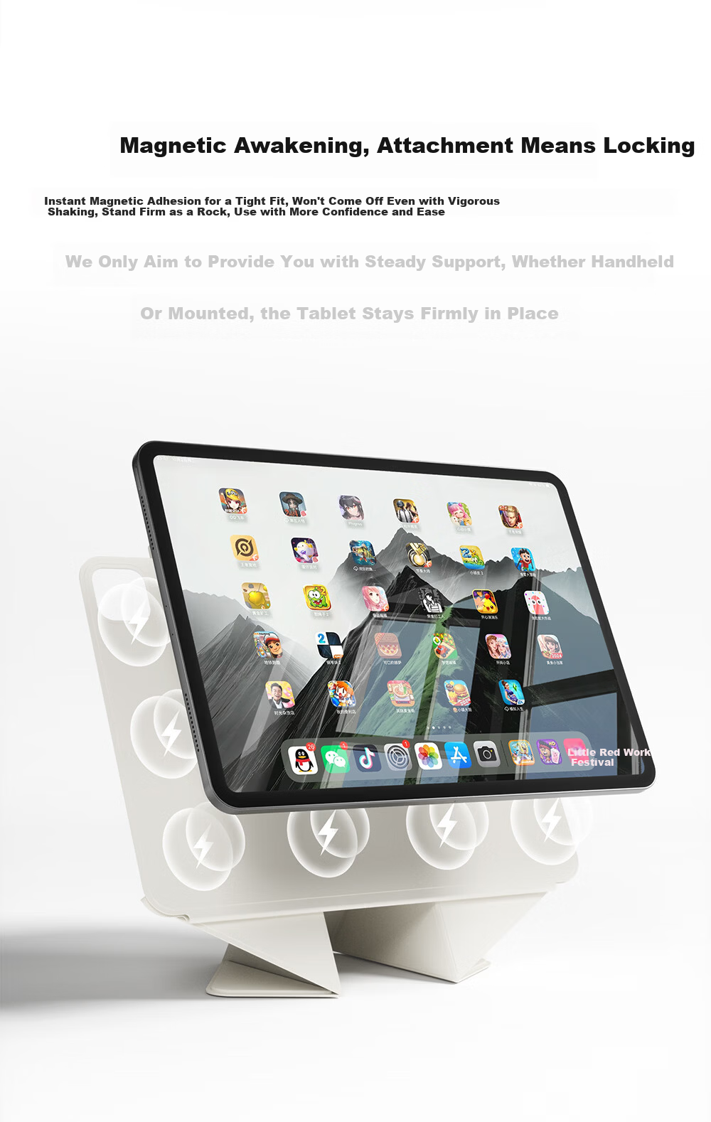 Zoyu Magnetic Protective Case for Apple 2025 M5 Chip iPad Pro 13-inch, Slim Elevated Universal Case for 2024 Pro 13, Premium Black 5