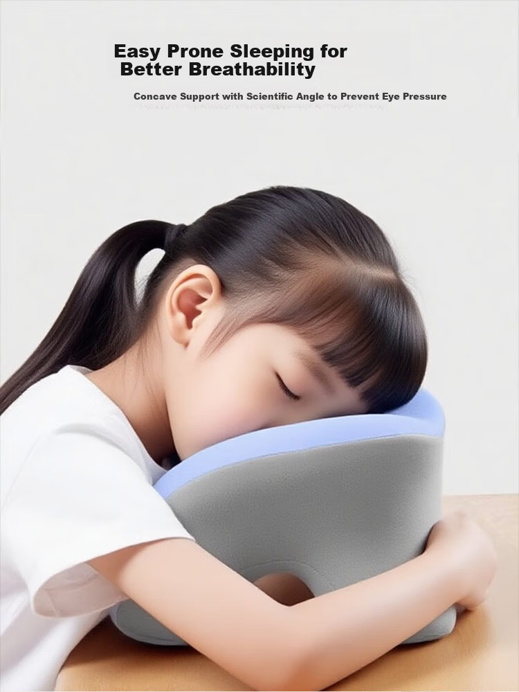 9i9 Elementary Student Nap Pillow Office Nap Sleeping Aid Children Adult Prone Sleeping Hug Pillow Universal Green Gray 3