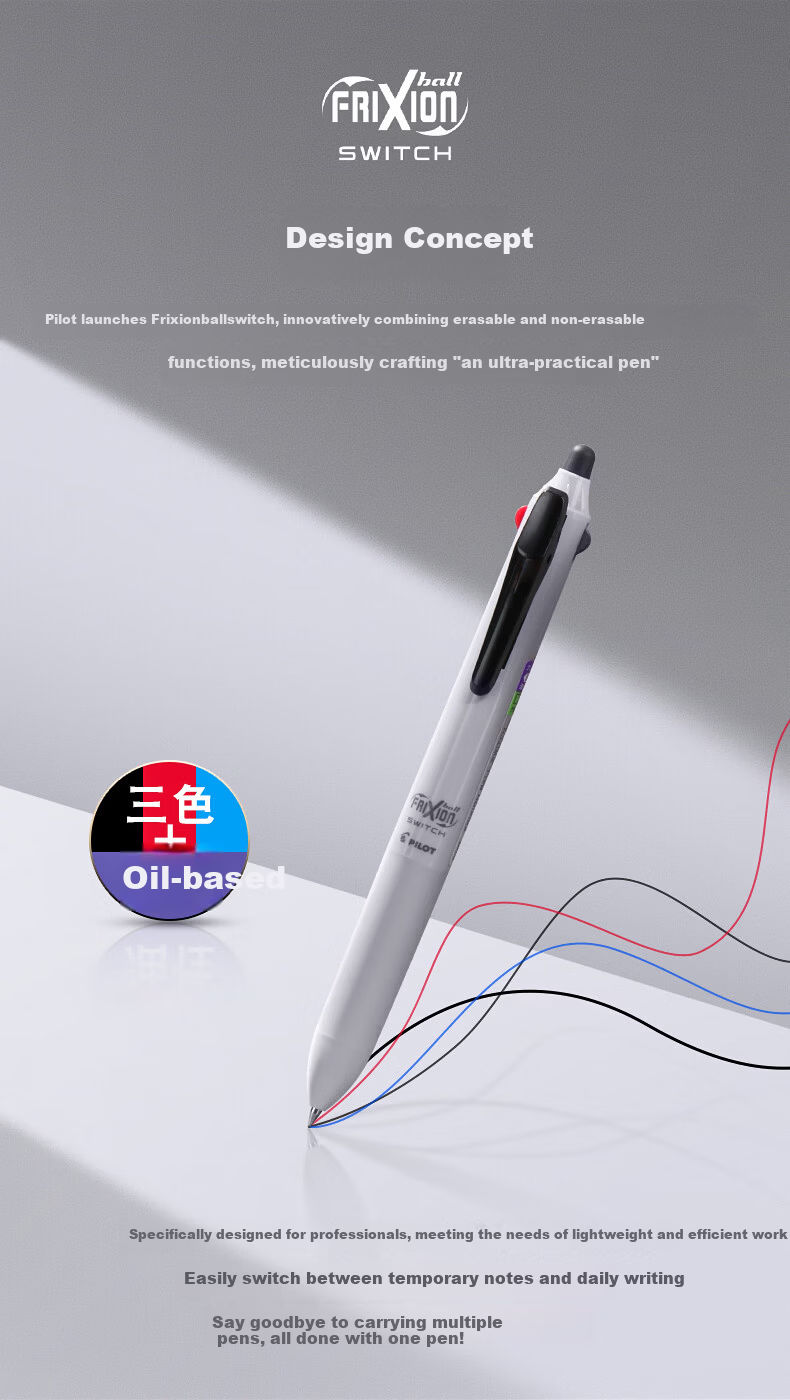 PILOT FRIXION BALL SWITCH Multi-Function Erasable Pen 3-Color 0.5 + Ballpoint Pen 0.7 LB31FBS-2-OL Olive Green 3