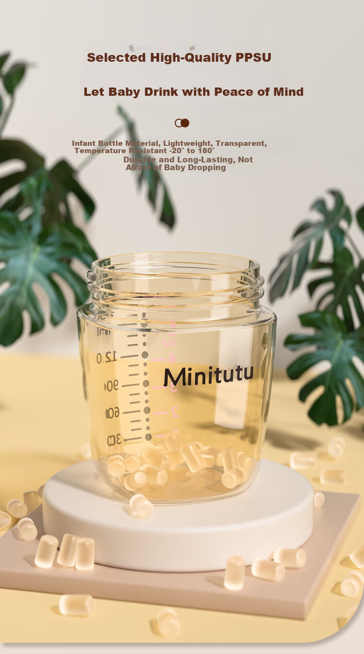 MINITUTU PPSU Baby Bottle, Anti-Colic, Anti-Spitting, Anti-Choking, Suitable for Breast Milk, 240ml 9