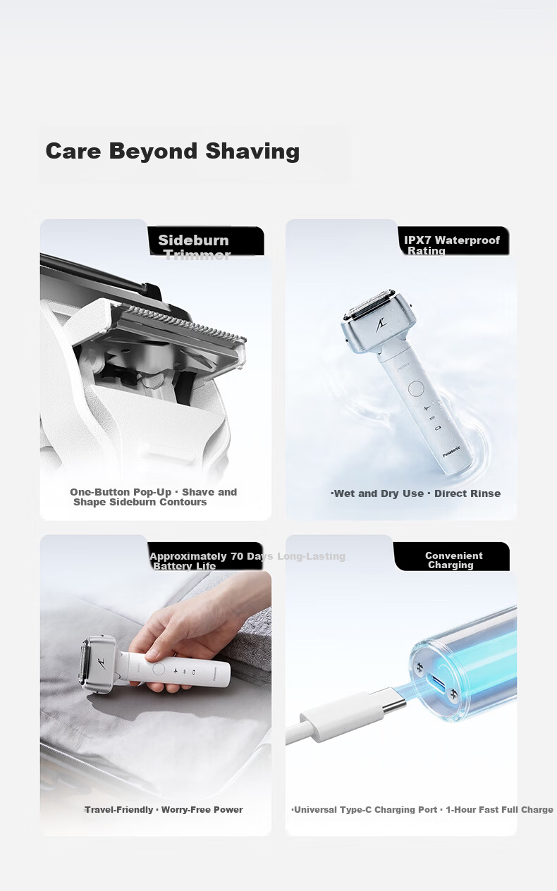 Panasonic New Little Hammer 4.0 Electric Shaver Reciprocating Smooth Dual Roller Skin-Friendly Portable Razor LM37 White 2026 New Model Gift for Boyfriend Birthday Price Guarantee 618 13