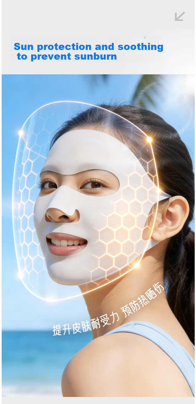 Dusenna Sunscreen Face Mask Unisex Ice Silk UV Protection 3D Sunshade Breathable Eye Protection for Running and Cycling 7