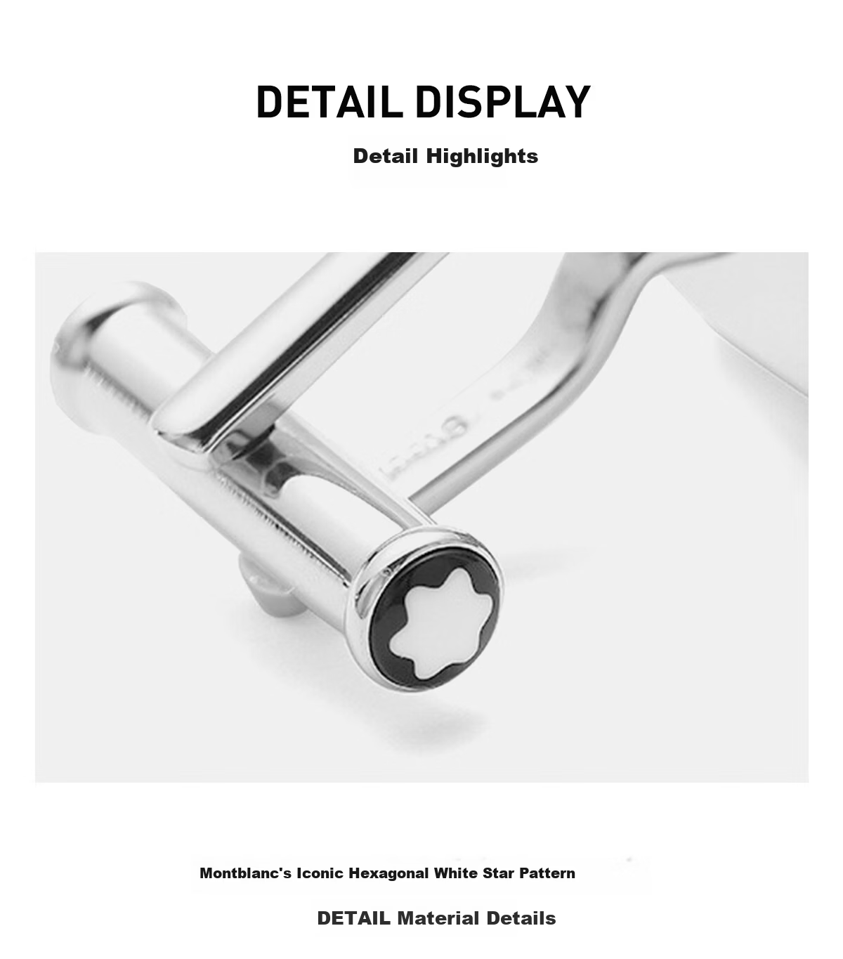 MONTBLANC Steel Square Cufflinks Silver Signature Lines 111316 [Gift] 3
