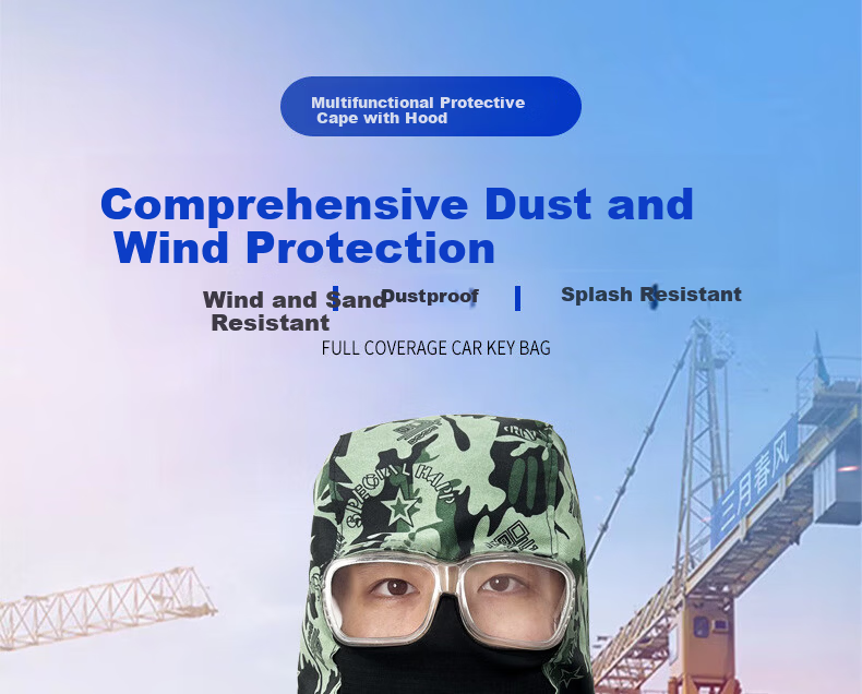 Aideer Shawl-Style Dustproof Cap Windproof Outdoor Work Workshop Denim Head Cover Anti-Fog Lens with Breathing Valve CW059149 1