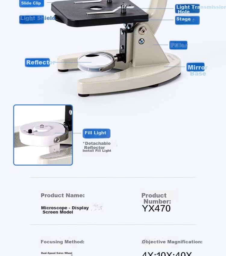 Deli Biological Microscope, Elementary School Science Experiment Textbook Style, 640X Children's Toy Gift 28