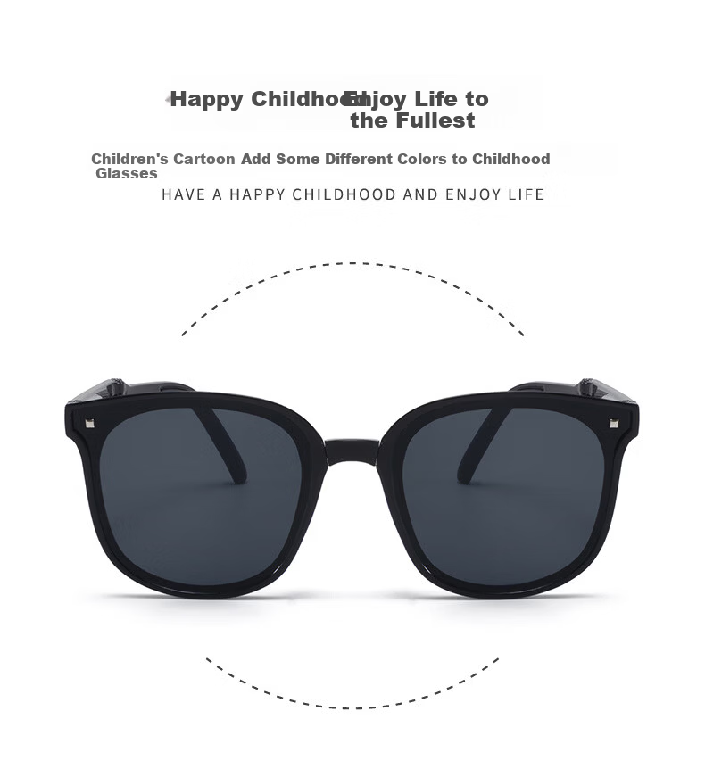 Liangshihui Kids Foldable Sunglasses Children's UV Protection Sun Glasses for Boys and Girls Black 1
