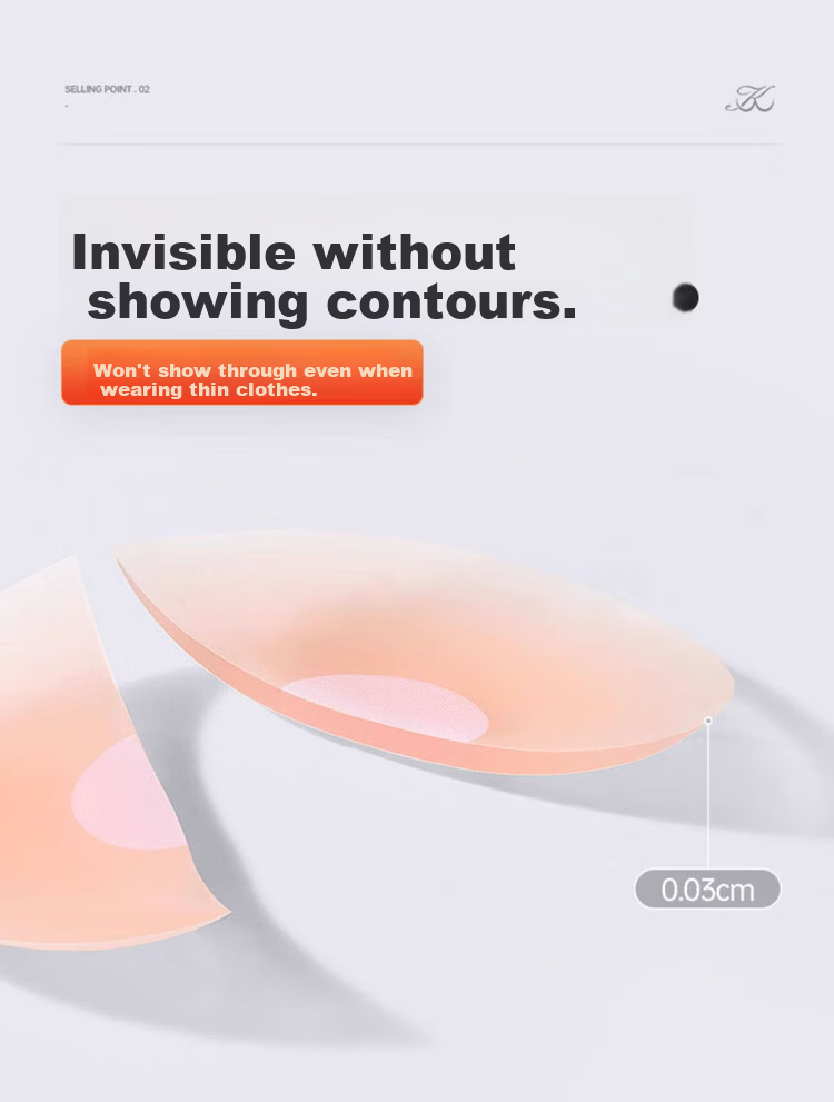 Caramella Invisible Breathable Silicone Nipple Covers for Women, Anti-Exposure, Lightweight, No Bra Needed, Small Bust, Wedding Dress Chest Pads 2