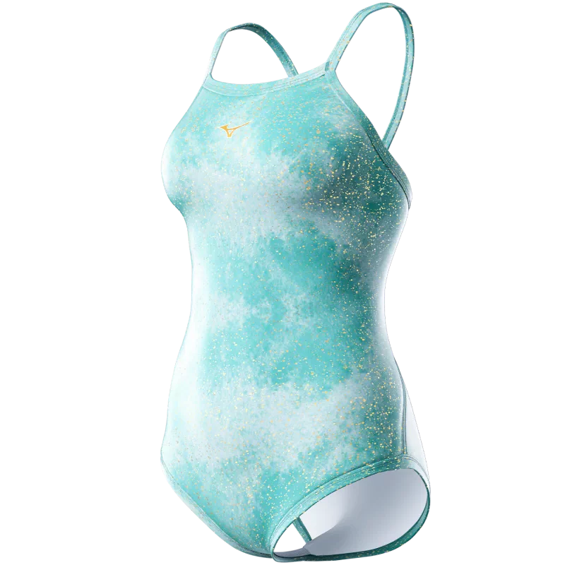 MIZUNO Women's One-Piece Triangle Professional Sun-Protective Swimsuit Sexy Back Slimming Swimwear AD330 Green 2XL