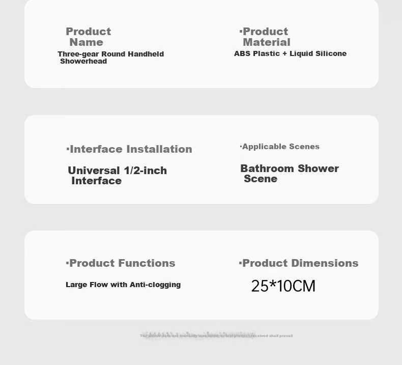 X-GRKE [Germany] High-Pressure Shower Head Turbo Boost Large Water Flow Bathroom Shower Sprayer 14
