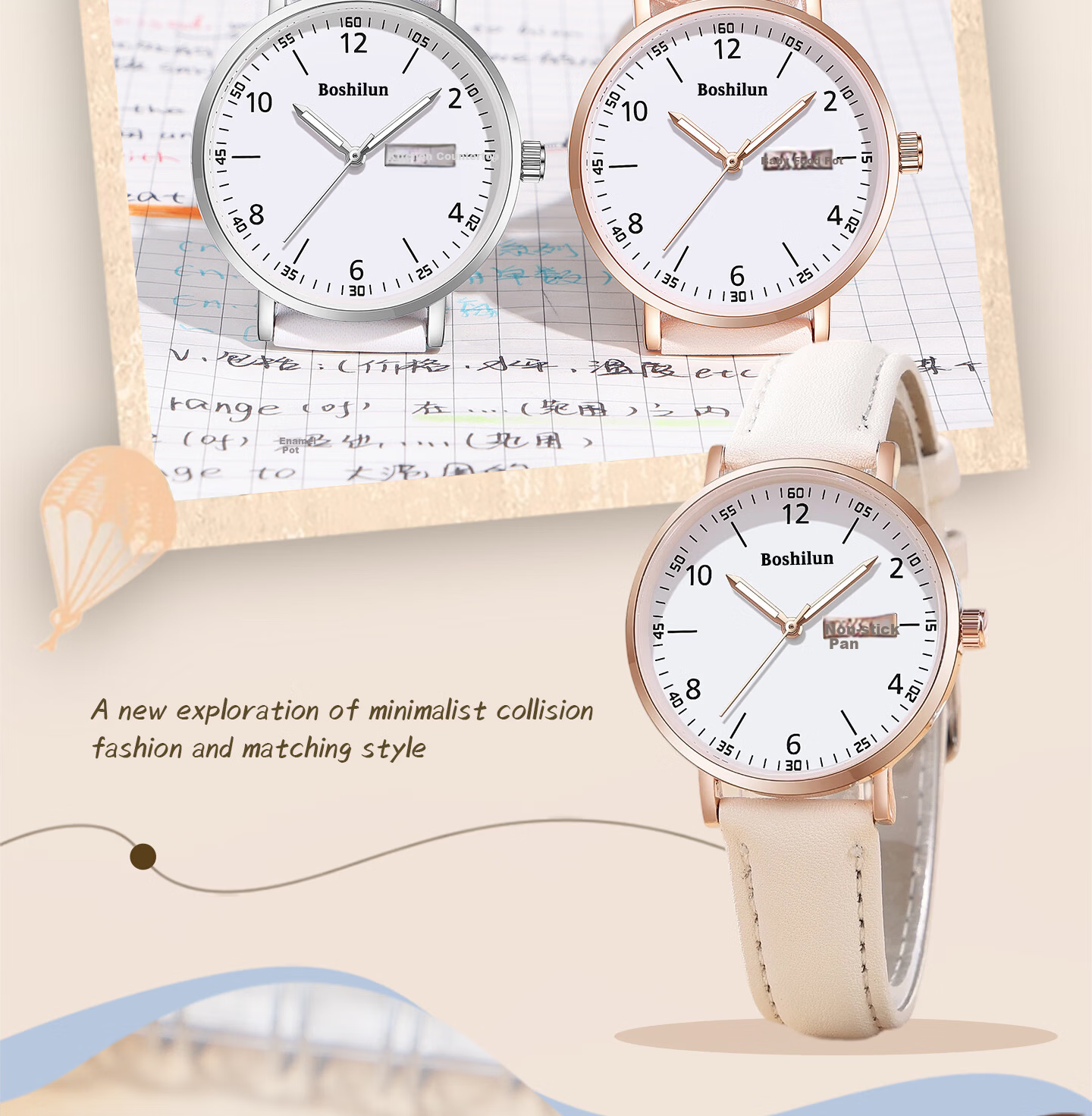 Bausch & Lomb Women's Watch Silent Quartz Sports Watch for High School Students Exam Gift 5