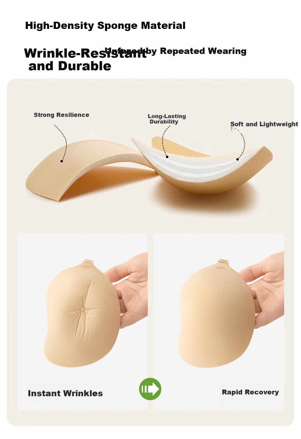 PINK AMY Lightweight Mango Chest Pads Women's Wedding Dress Bra Pads Non-Slip Invisible Push-Up Mango Anti-Exposure Nipple Covers 10