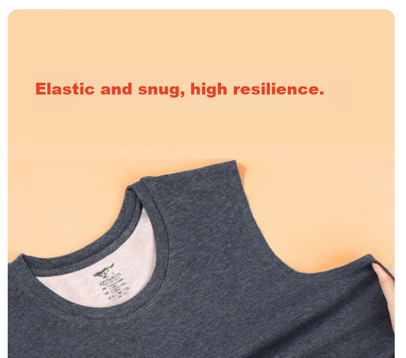 SEPTWOLVES Men's Silk Vest Double-Sided Brushed Seamless Itch-Free Warm Crew Neck Vest Storm Gray 2XL 15
