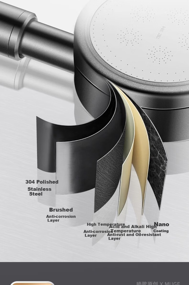 MUGE Stainless Steel Filter High-Pressure Shower Head Universal Strong Pressure Handheld Shower Sprayer 9