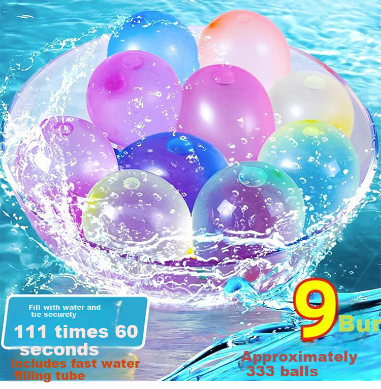 Jiamo Summer Water Balloons Quick Fill Water Balloon Non-Toxic Water Injector Small Balloons Outdoor Water Fight Toy for Kids 8