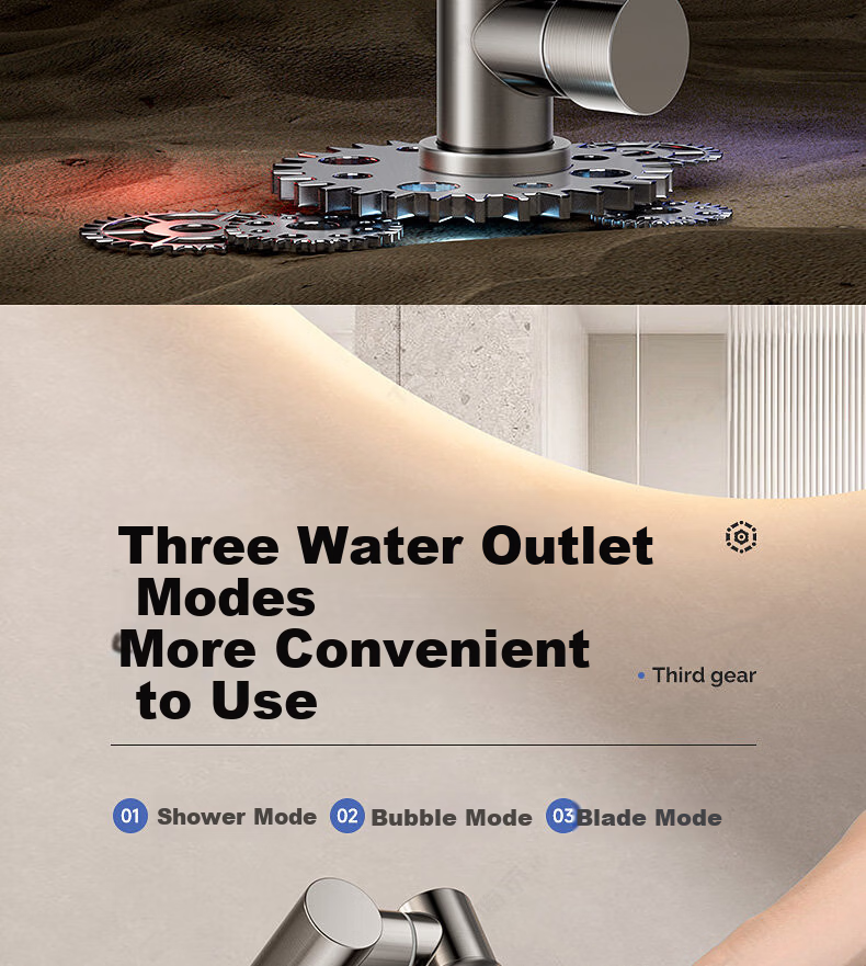 Baihan All-Copper Thickened Washbasin Faucet Bathroom Mechanical Arm Basin Universal Rotatable Hot and Cold Dual-Control Faucet 12