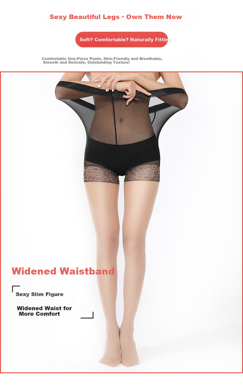 Langsha Anti-Wolf Ultra-Thin Sexy Safety Lace Integrated Pantyhose Nude Tights Anti-Exposure Leggings 4