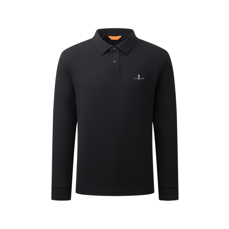 Biyinlefen [Lightweight Soft] Spring And Autumn Men's Casual Top, Solid Color, Commuter-Friendly, Skin-Friendly, Elastic Collar, Long-Sleeve POLO Shirt