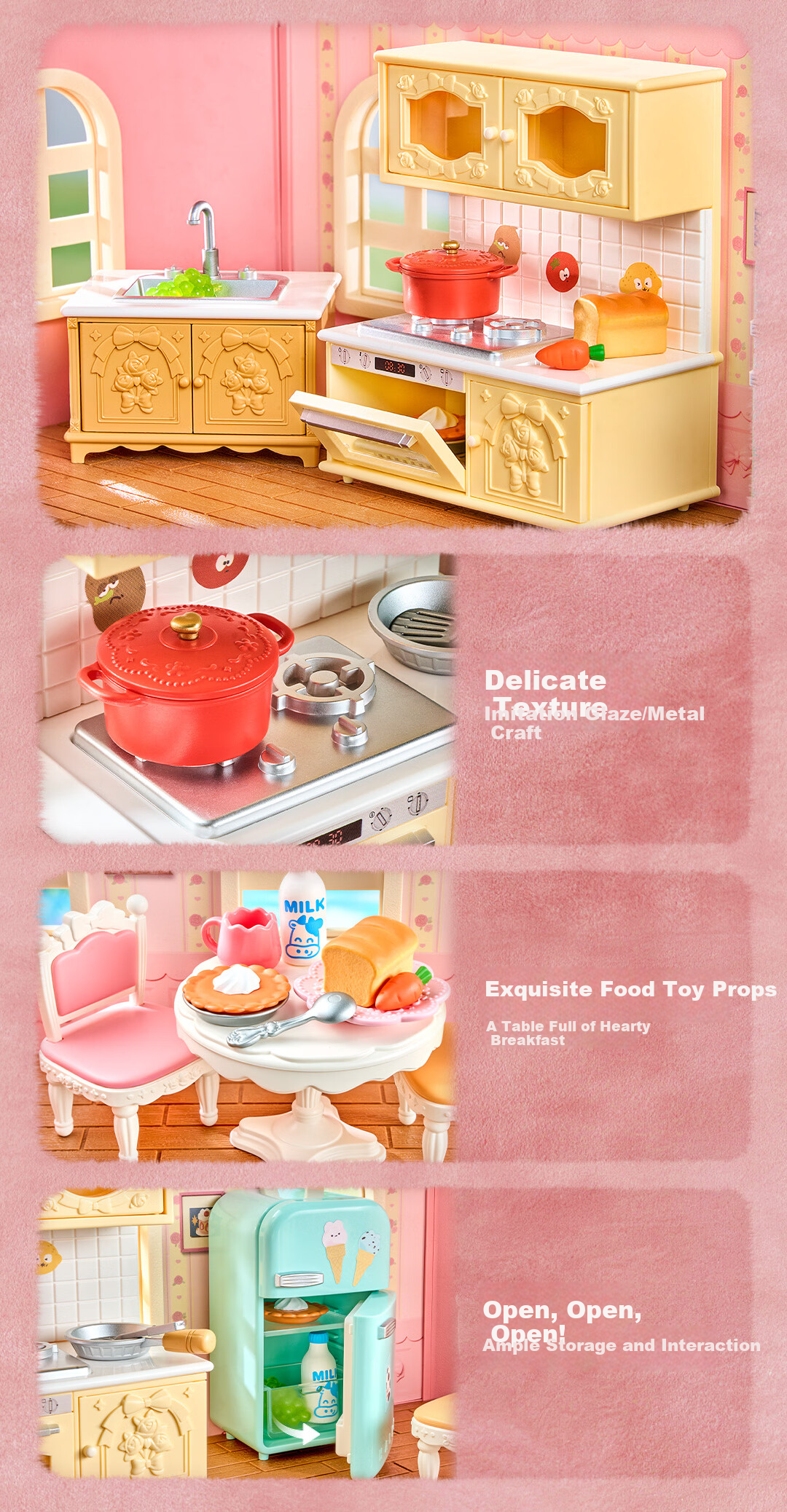 Rolife Hailey Island Rose Mansion Dollhouse Toy for Girls Birthday Children's Day Gift 6