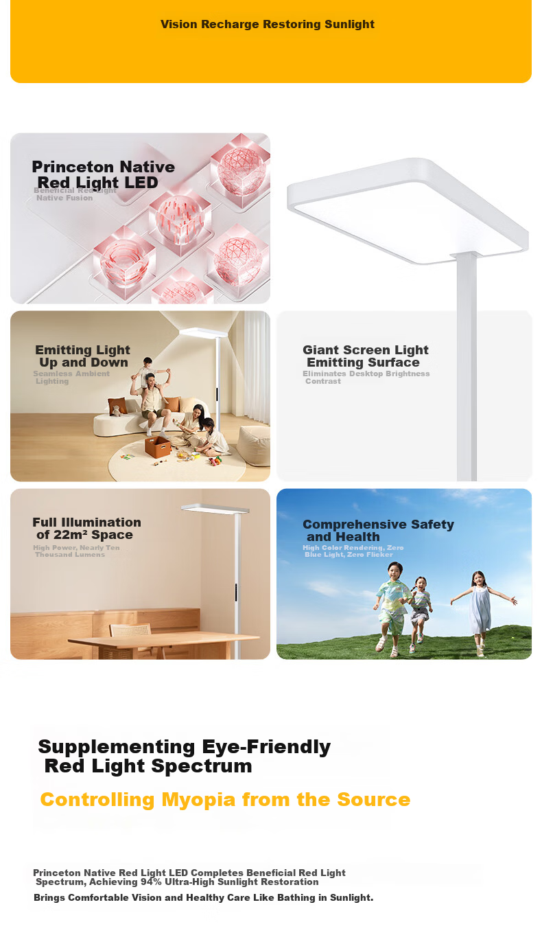 Tongshijie Purui Red Light Eye Protection Full Spectrum Floor Desk Lamp 120W Student Study Eye Care Lamp 7
