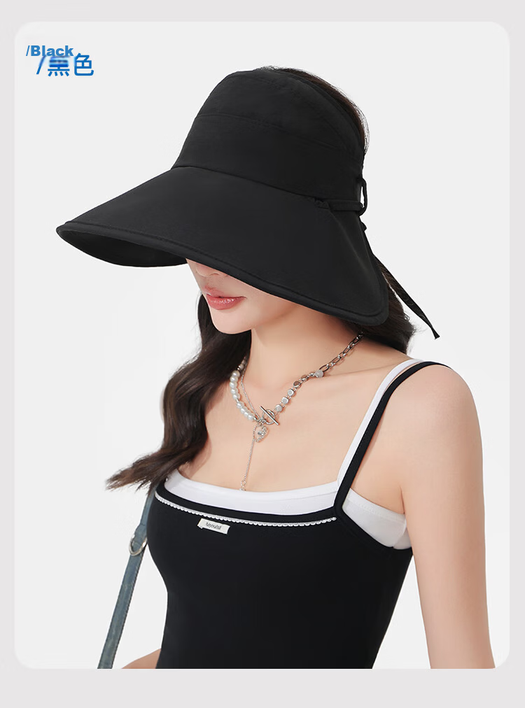 Romon Sun Protection Hat Half-Top UV Shield Face Cover Large Brim Adjustable Big Head Fisherman Cooling Duckbill Sun Hat 10