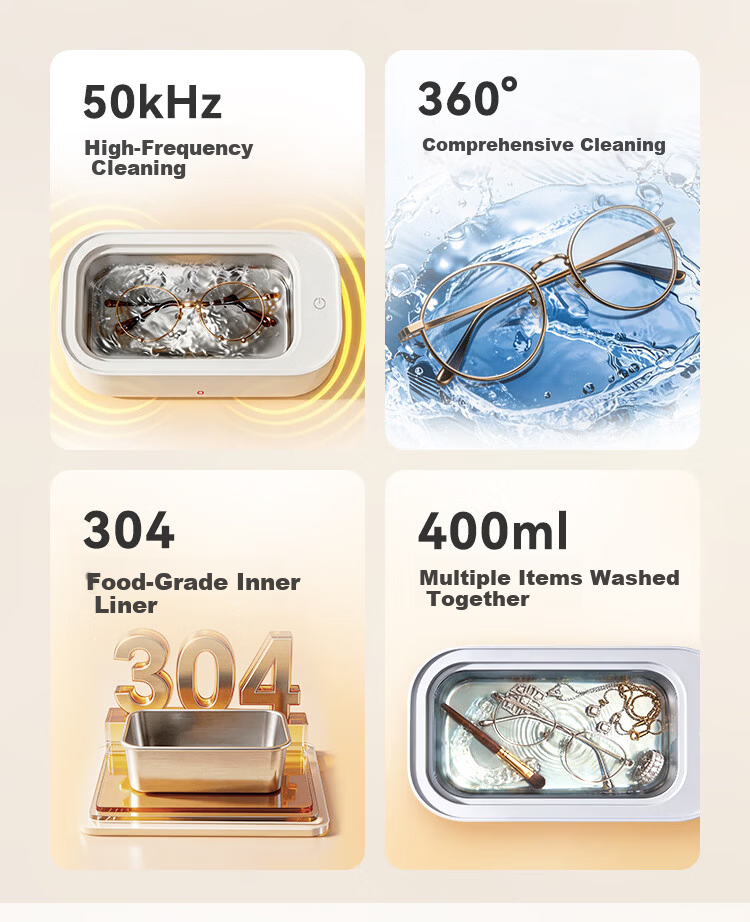 JD Jingzao Ultrasonic Cleaner UV Sterilization Ultrasonic Glasses Cleaner Jewelry Watchband Dental Ultrasonic Cleaning Machine High-Frequency Cleaner 3