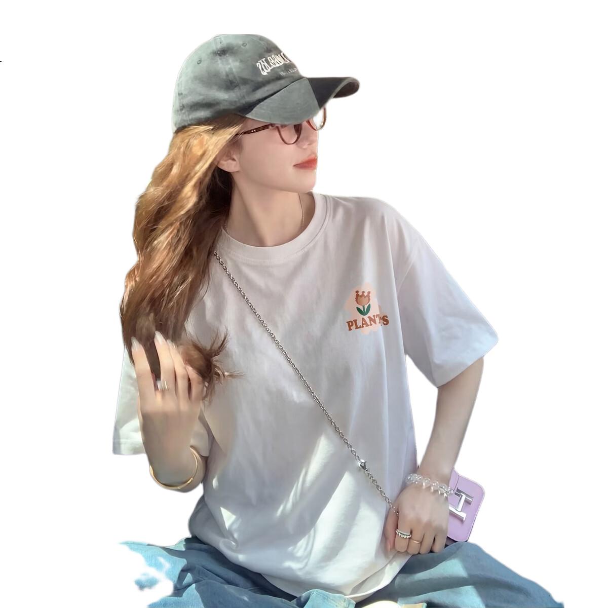 TonLion 2025 Summer Women's Crew Neck Back Graphic Short Sleeve T-Shirt