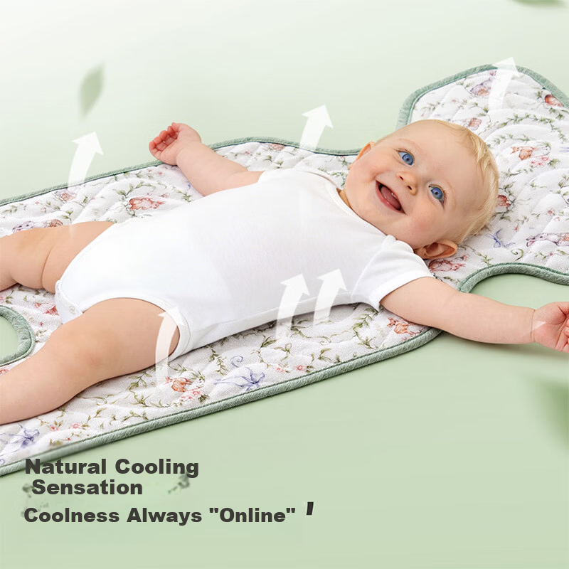 OUYUN Baby Stroller Ramie Cooling Mat Ice Pad Safety Seat Cushion High Landscape Baby Stroller Accessory 72x33