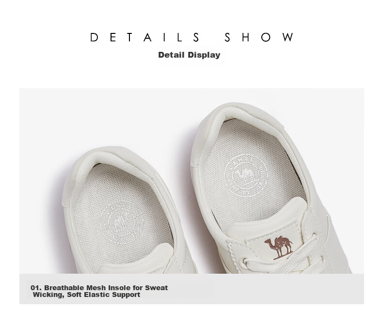 CAMEL Women's Casual Lightweight Thin-Soled Sports Shoes L26S255205 Off-White Size 37 13