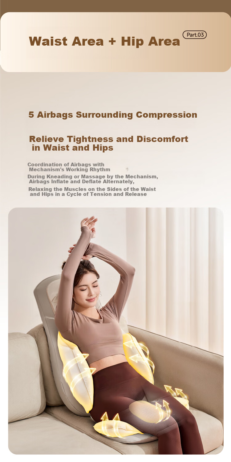JD Jingzao Massage Cushion Z1 Multifunctional Massage Chair Massager Shoulder Neck Waist Back Hip Kneading Tapping Heating Home Seat Massager Practical Birthday Gift for Parents and Elders 8