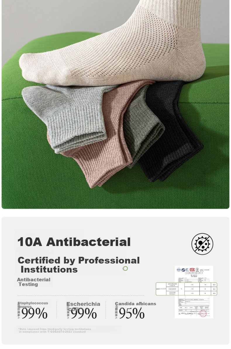 Cotton Thirteen Men's Short Socks Summer Thin Mesh Breathable 100% Cotton Antibacterial Deodorant Youth Low-Cut Socks 6 Pairs 5