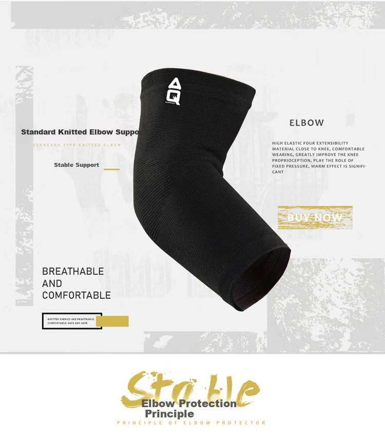 AQ Sports Protective Gear, Elbow Knitted High-Elastic Yarn, Basketball Running Football Arm Guard, Basic Type, Black, 1181XL28-31cm 1
