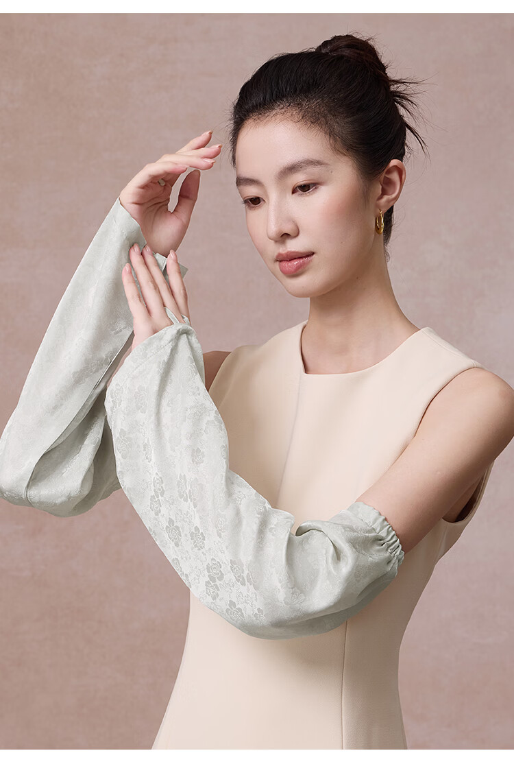 Shanghai Story Women's 100% Mulberry Silk Jacquard Satin Loose Sun Protection Ice Sleeves Summer Gift for Girlfriend Valentine's Day 17