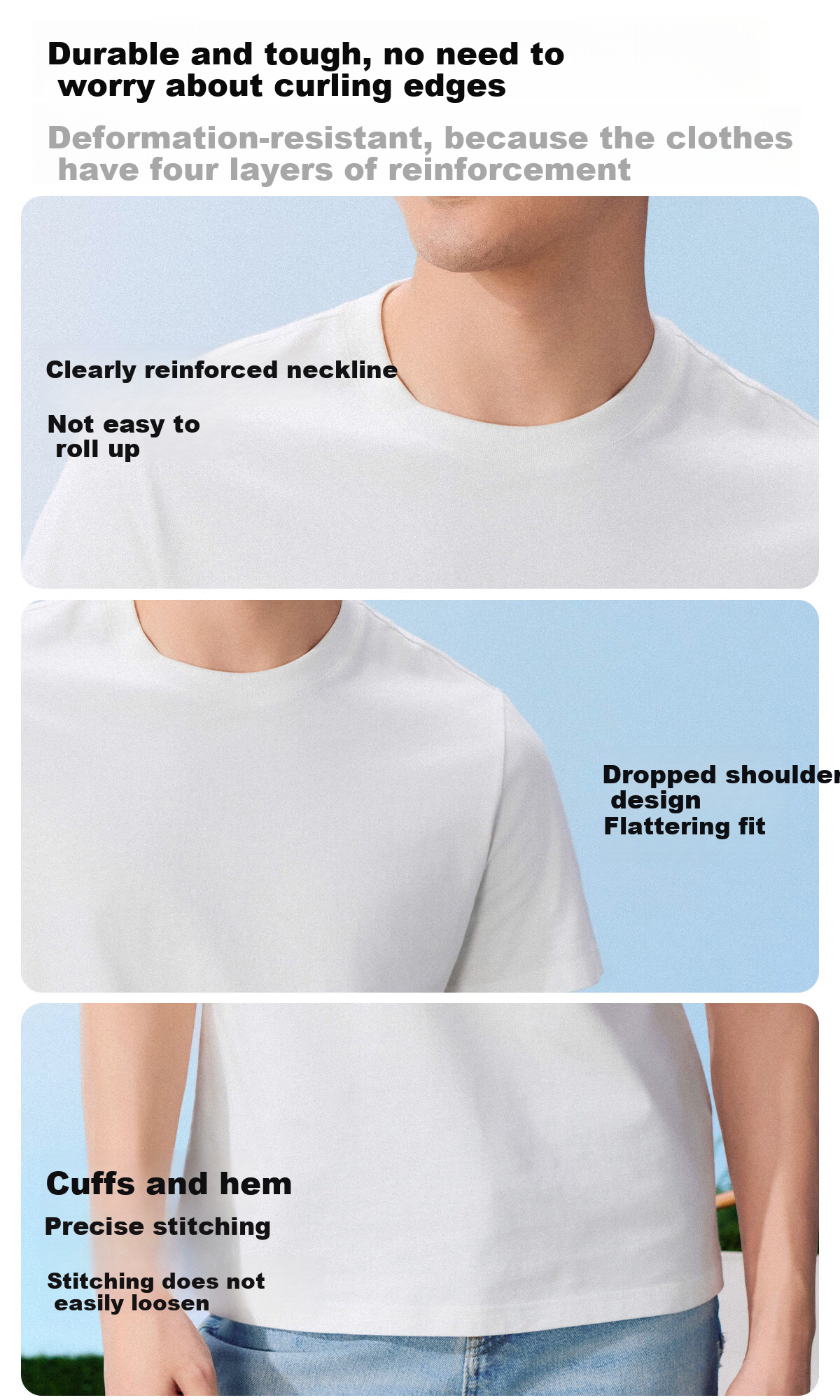 ROMON 100% Cotton Men's Short Sleeve T-Shirt [10A Antibacterial] Casual Solid Color Base Layer Tee 9