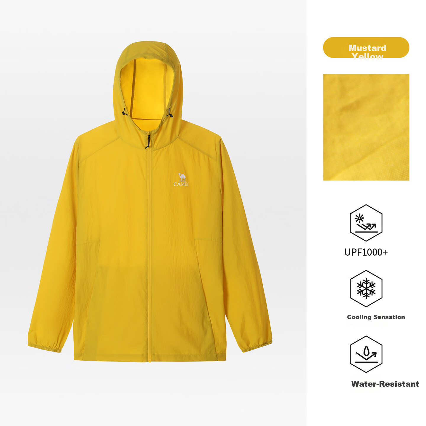 CAMEL Outdoor Original Yarn Sun Protection Jacket 2026 Spring Summer New Men's UPF1000 Cooling Water-Repellent Sports Jacket