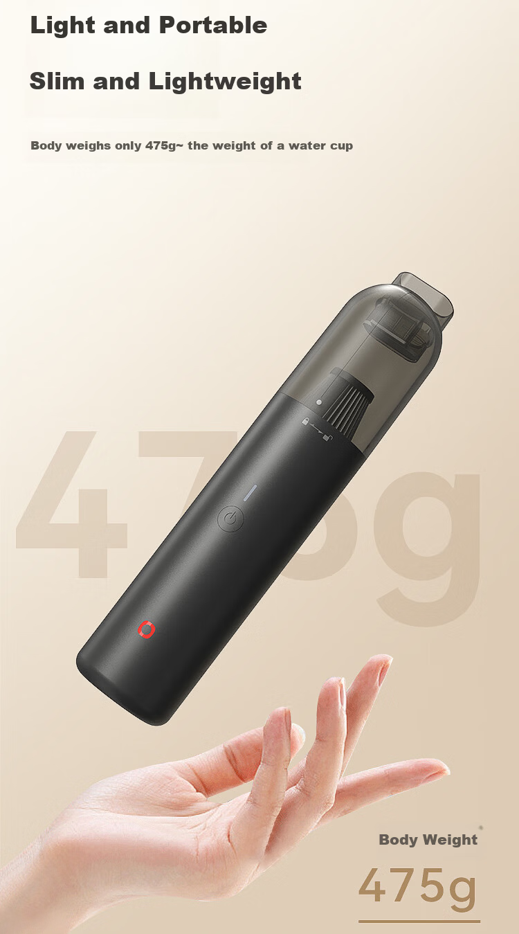 JD Jingzao High-Performance Handheld Wireless Car Vacuum Cleaner 9Kpa Powerful Suction Blower and Vacuum All-in-One Long Battery Life Multi-Purpose Pet Hair Dust Mite Removal Car and Home Accessories 9
